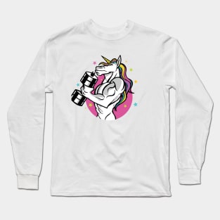 Muscular Unicorn - Funny design Long Sleeve T-Shirt